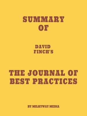 cover image of Summary of David Finch's the Journal of Best Practices